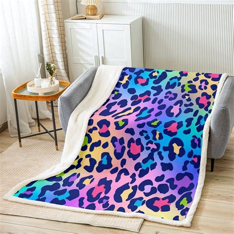 Leopard Print Sherpa Blanket Africa Cheetah Print Fleece Throw Blanket