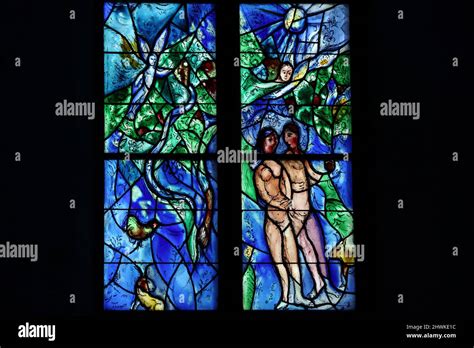 Marc Chagall Paradise Stained Glass Window In St Stephan Mainz Rhineland Palatinate