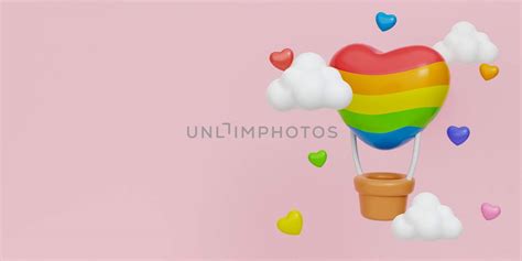 3d Pride Month Lgbt Pride Parade Poster 3d Rendering Illustration Royalty Free Stock Image