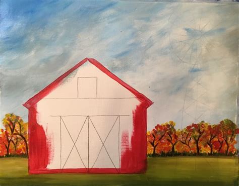 Simple Red Barn Painting