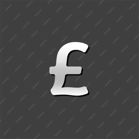 Premium Vector Pound Sterling Symbol Icon In Metallic Grey Color