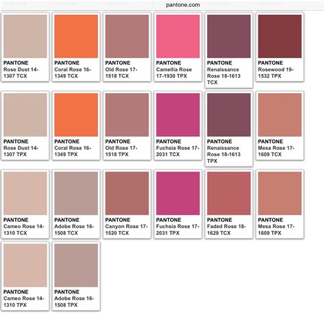 Pantone Color Chart Pantone Colour Palettes Color Trends Color