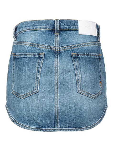 Pinko Logo Patch Denim Miniskirt Blue Farfetch