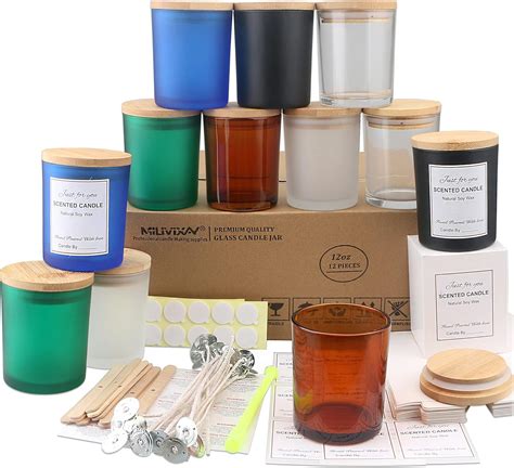 Amazon Milivixay Pack Oz Multicolored Glass Candle Jars With