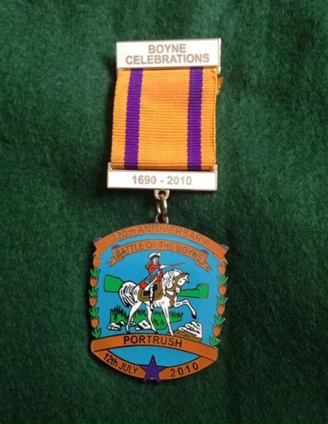 320th Anniversary Battle Of The Boyne Orange Order Jewel Medal In