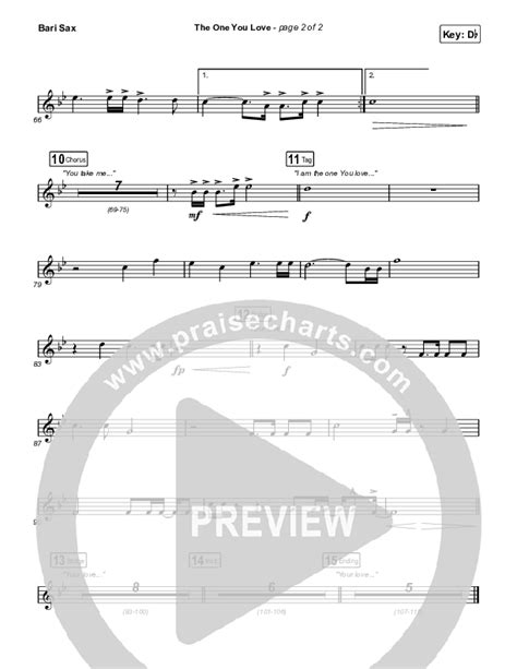 The One You Love Bari Sax Sheet Music Pdf Elevation Worship Chandler