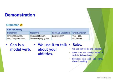 CAN FOR ABILITIES Grammar Guide English ESL Powerpoints