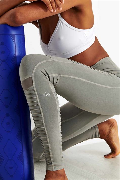 Alo Yoga High Waist Washed Moto Legging Lead The Sports Edit