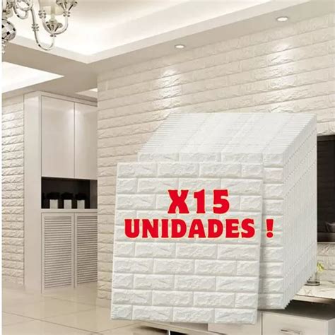 Panel Adhesivo D Pared Ladrillo X Unidades Papel Tapiz Cuotas Sin