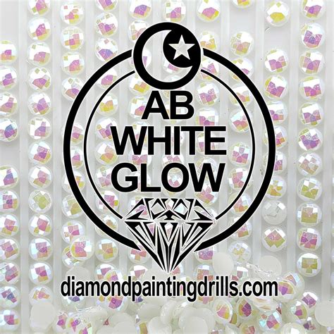 White AB Glow in the Dark Round Drills - Diamond Painting Drills