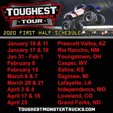 2020 Schedule Announced Toughest Monster Trucks