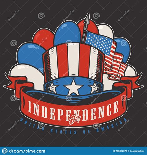 Usa Independence Day Colorful Poster Stock Vector Illustration Of