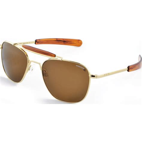 Randolph Aviator Ii Gold Plated Sunglasses Tan Bayonet Sportique