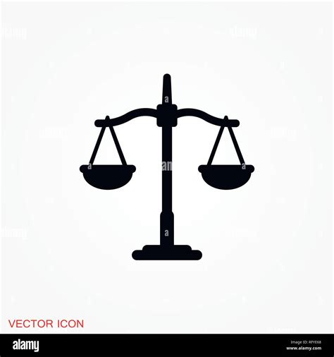 Scales Of Justice Icon Logo Vector Sign Symbol For Design Stock Vector