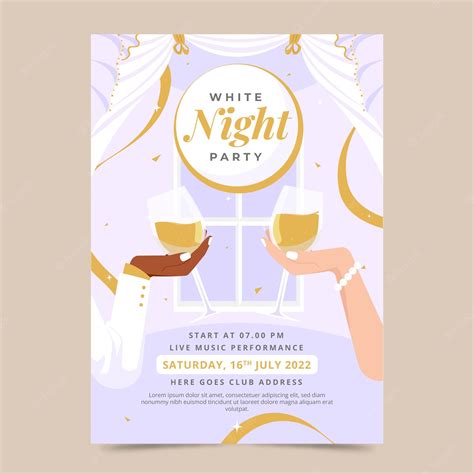 Premium Vector Hand Drawn White Party Poster Template