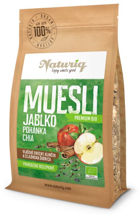 Bio Muesli JABLKO POHÁNKA CHIA naturiq