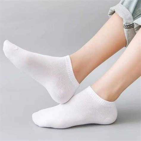 Gold Cotton Low Cut White Ankle Socks - House Of Calibre