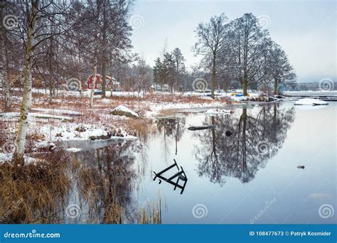 Winter Scenery at the Lake in Sweden Stock Image - Image of beauty ...