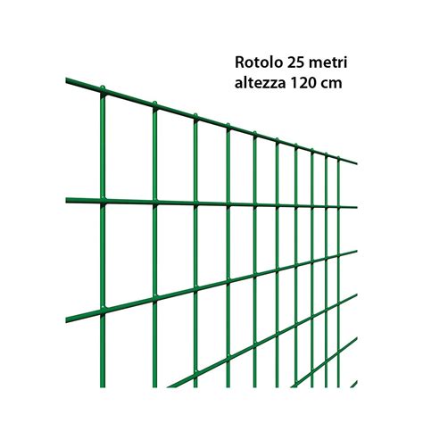 Rete Da Recinzione 120 Altezza Rotolo 25 Mt Zincata Plastificata