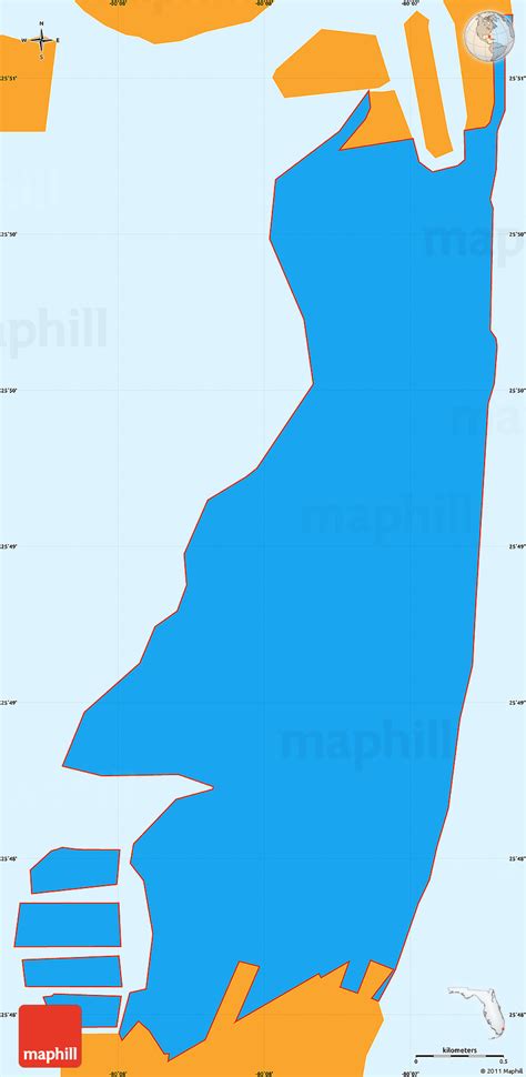 Political Simple Map of ZIP Code 33140