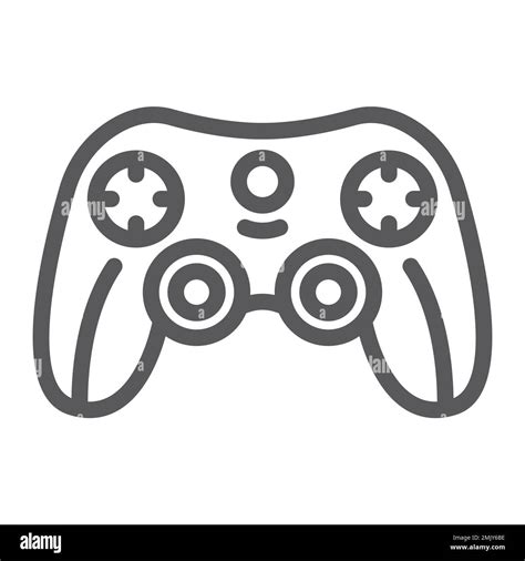 Game Controller Line Icon Game And Play Joystick Sign Vector