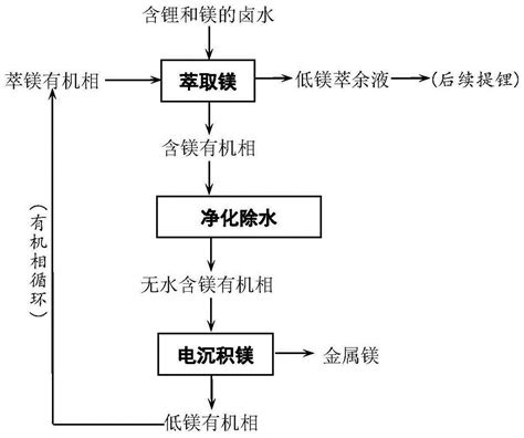 一种从卤水中分离锂镁及生产金属镁的方法