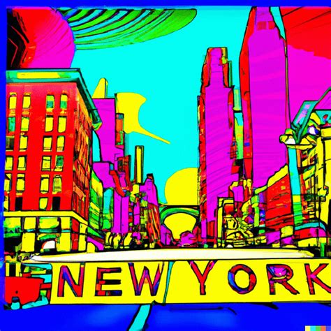 Pop art painting of New York City : r/dalle2