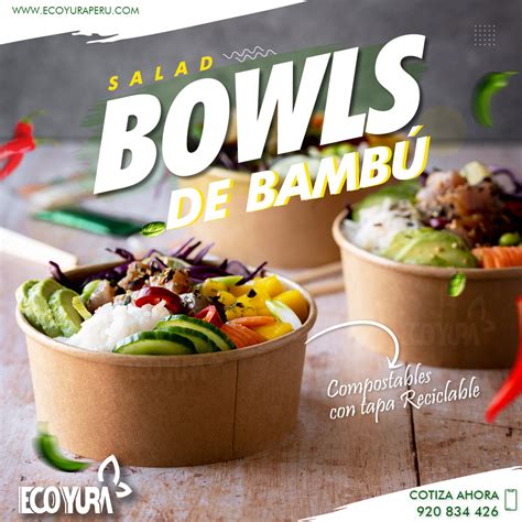 Salad Bowl De Bamb Biodegradable Ml Envases Biodegradables Eco