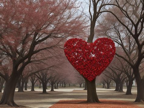 Premium Photo Red Heart Shaped Tree