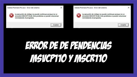 Error de dependencias MSVCP dll y MSVCR dll Solución 2020 YouTube