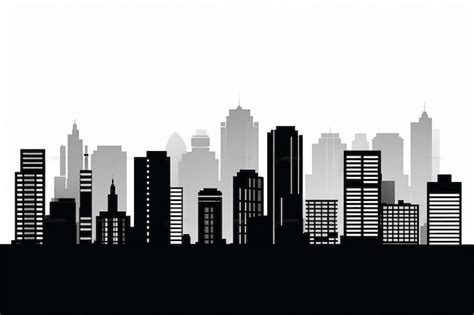 Premium Photo Cityscape Silhouette Vector Illustration On White