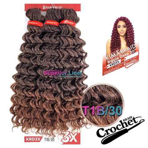 3x Kima Ripple Deep Crochet Braids Color T1b30