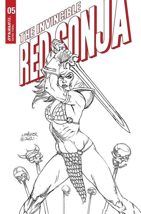 Invincible Red Sonja 5 Cover I Incentive Joseph Michael Linsner Black