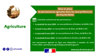 Mise En Place De Permanences Agricoles Dans Les Sous Pr Fectures Du