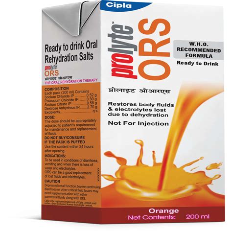 Buy Prolyte Ors Ready To Drink Oral Rehydration Salts Orange 200 Ml Online And Get Upto 60 Off