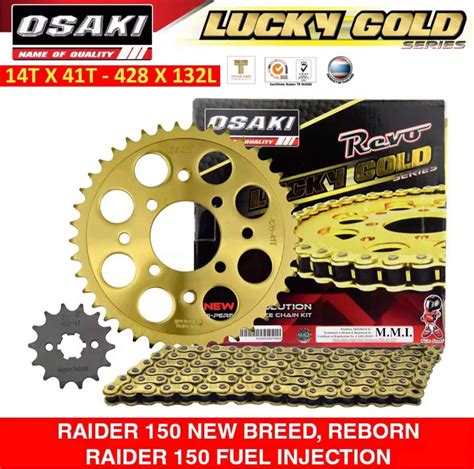 Osaki Lucky Gold Chain And Sprocket Set Made In Thailand Motorbikes