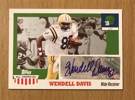 Topps All American Football Autographe Auto Wendell Davis Lsu