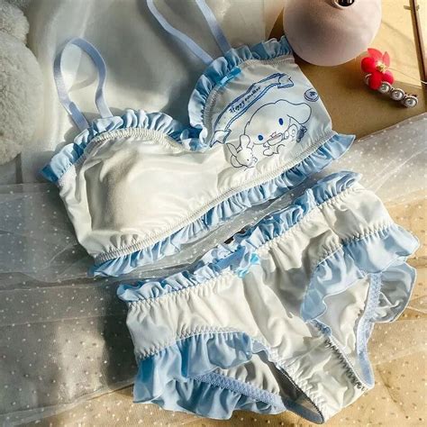 Sanrio Cute Cartoon Kuromi My Melody Cinnamoroll Printed Bikini Swimsuit Kawaii Anime Lace