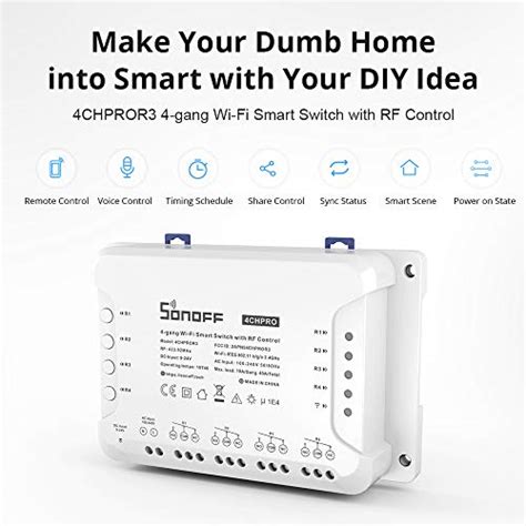 SONOFF 4CH Pro R3 Wi Fi Smart Switch 4 Channel Din Rail Mounting Home