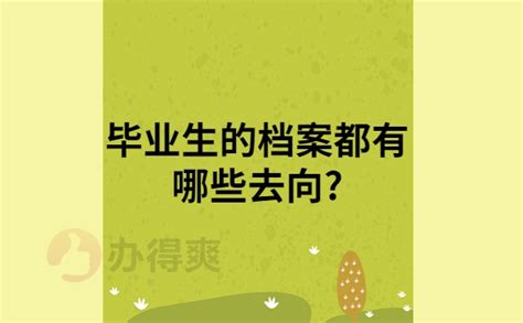 毕业生的档案都有哪些去向？查询档案去向必备干货办得爽