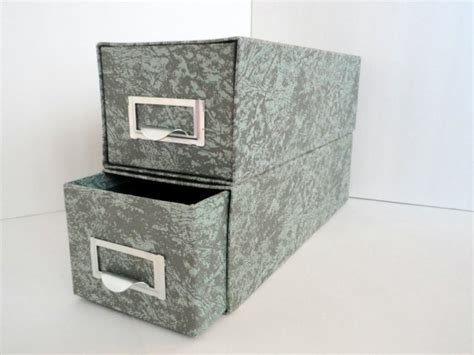 Vintage Cardboard File Boxes SET of 2 Retro Office Industrial