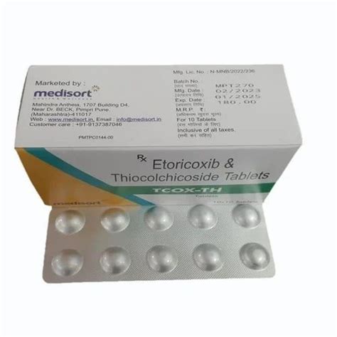 Etoricoxib Thiocolchicoside Tablet At 200 Box Etoricoxib 60mg And