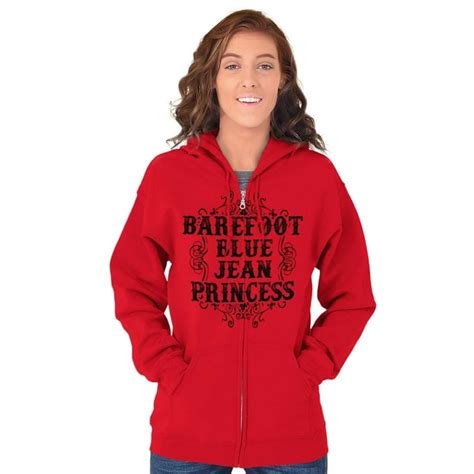 Bare Foot Buck Wild Cute Southern Zip Hoodie Sweatshirt Women Brisco