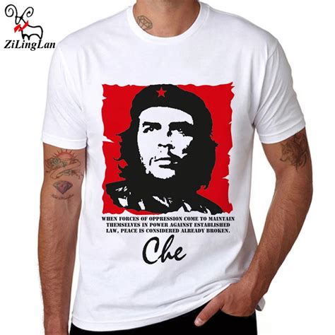 ZiLingLan Cuba People Hero Che Guevara T Shirt Tops Tees Cotton Men T