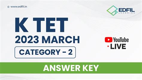 K Tet Category Answer Key K Tet March Edfil Learning Youtube