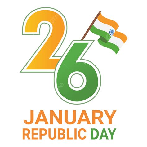 India Republic Day Greeting 26th January With Tricolor Flags Vector