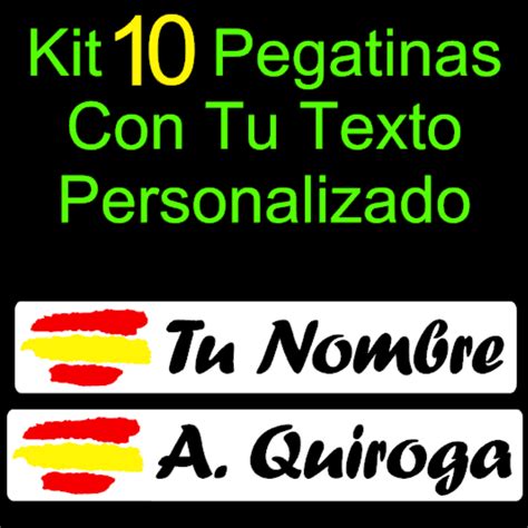 Kit Pegatinas Adhesivo Bandera Espa A Con Nombre Personalizado