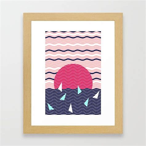 Hello Ocean Sunset Waves Framed Art Print By Silverpegasus Ocean