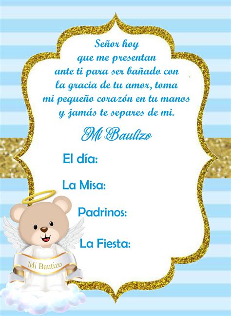 Invitacion De Bautizo Nino Para Editar Invitacion Para Bautizo Images