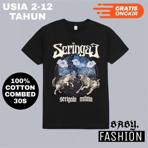 Jual Kaos Baju Anak Pakaian Band Seringai Serigala Militia Tshirt